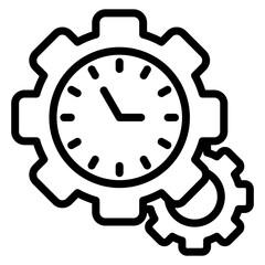 clock with gears icon