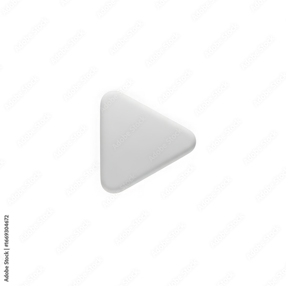 Aufkleber 3d icon of a white triangular play button icon isolated on transparent background, for media playbac