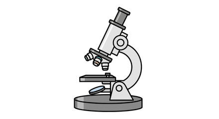 Detailed Microscope Illustration for Scientific Research, Education, and Laboratory Analysis Depicting Essential Equipment for Scientific Studies