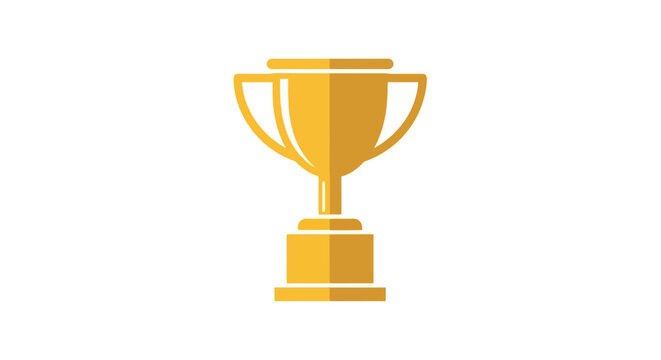 Golden Trophy Icon Vector Illustration Symbolizing Achievement, Success, and Recognition for use in Awards Ceremonies and Corporate Events Presentations.