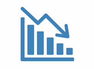 Downward trend graph shows financial loss for company, indicating market decline and economic downturn, ideal for presentations on business failure