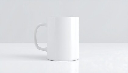 Obraz premium White Mug on Table, Studio Shot
