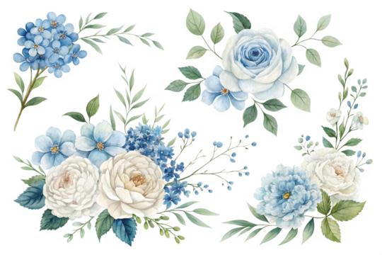 bouquet of flowers on white background - Powered by Adobe
