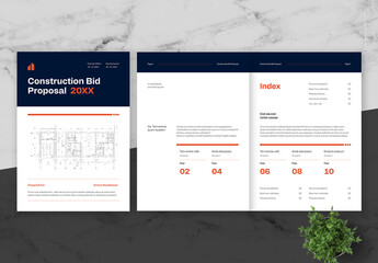Blue And Orange Construction Bidding Proposal