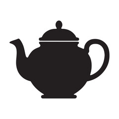 Teapot Icon. Classic Black Teapot Silhouette for Websites & Branding.