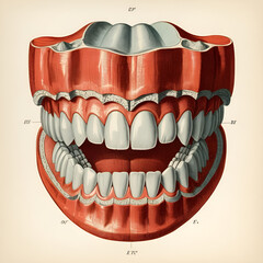 Epicycloidal Teeth, vintage illustration.