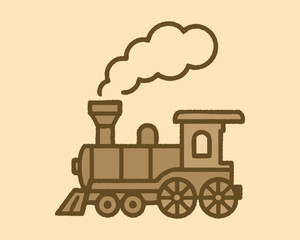 Steam locomotive with smokestack and cowcatcher