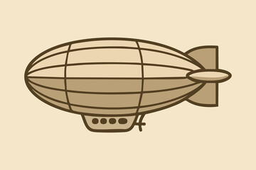 Classic zeppelin airship profile with gondola © KEI KATA