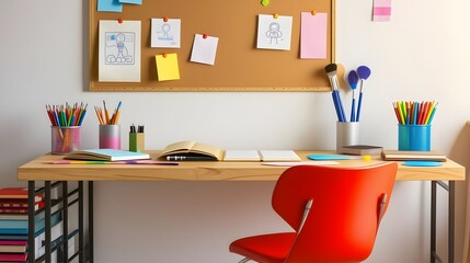 Creative workspace with colorful art supplies, perfect for design, art, and inspiration
