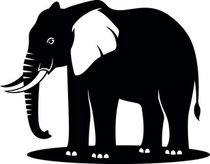 A powerful and detailed graphic vector illustration of a majestic elephant, symbolizing strength, wisdom, and wild nature, perfect for animal-themed and conservation projects.