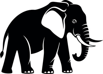 A detailed and bold graphic vector illustration of a majestic elephant, symbolizing strength, wisdom, and wild nature, perfect for animal-themed and conservation projects.