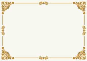 Abstract gold vintage ornament frame