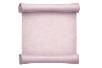 Old pink scroll on transparent background, ideal for projects related to history, literature, or ancient civilizations