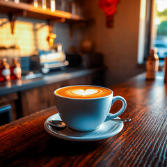Fototapeta premium Free Cup? National Coffee Day Promo - Freshly Brewed Latte