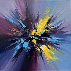 A vibrant explosion of color radiating outwards.