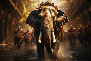 Riding elephants in Chiang Mai, Thailand