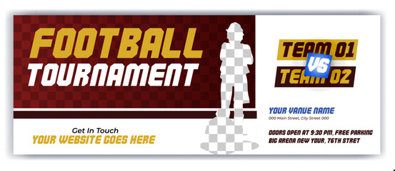 Football and Sport tournament event banner template design
