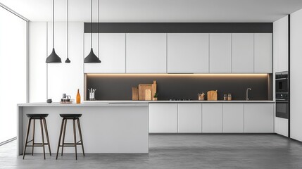 Modern white kitchen design