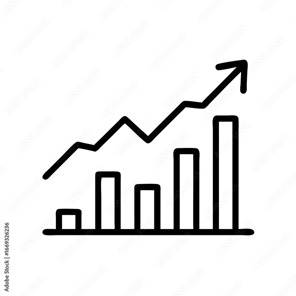 Poster increase graph icon for web and graphic design