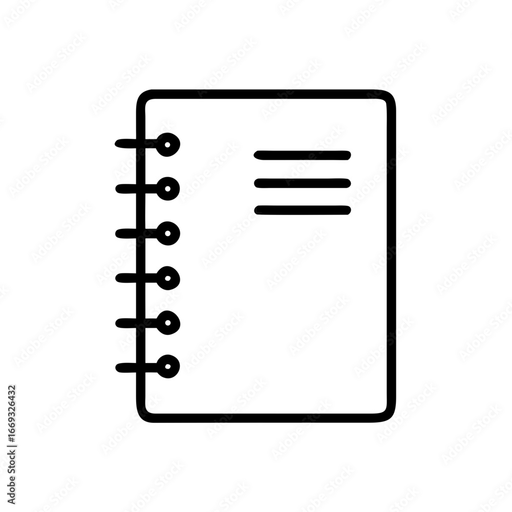 Poster lined notebook icon for web and graphic design