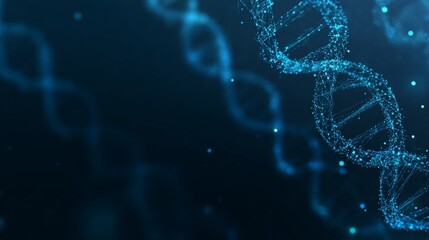 Futuristic medical science banner with dna helix, biotechnology concept, healthcare technology background, and scientific research visualization
