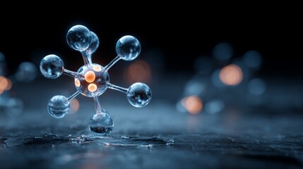3d molecule and atom model on a science background representing chemistry, molecular structure, and scientific research concepts