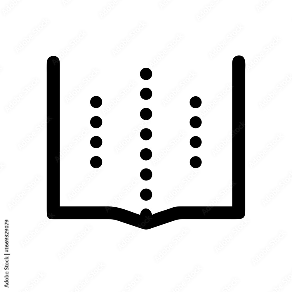 Poster silhouette book with dots icon for web and graphic design
