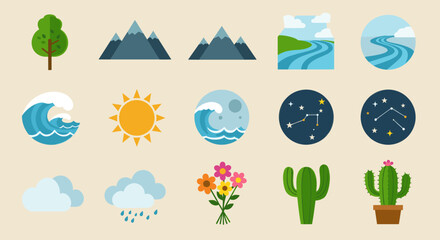 set of four seasons icons