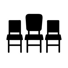 Obraz premium Silhouette Classroom Chairs Icon for Web and Graphic Design