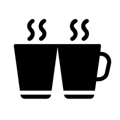 Silhouette Cup With Two Steam Lines Icon for Web and Graphic Design