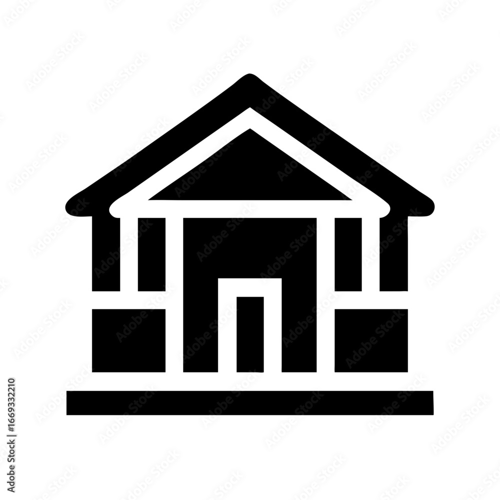 Poster silhouette library building for web and graphic design