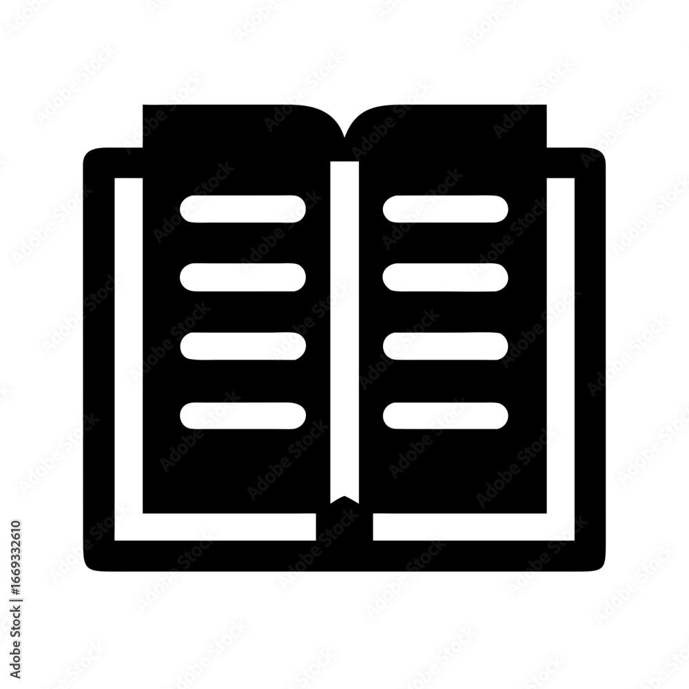Aufkleber silhouette notebook open for web and graphic design