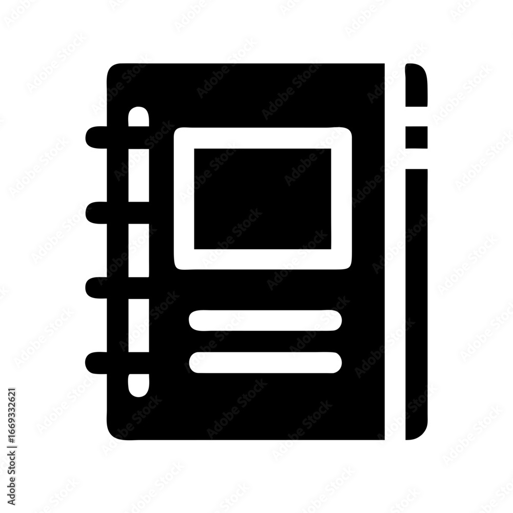 Poster silhouette notebook for web and graphic design