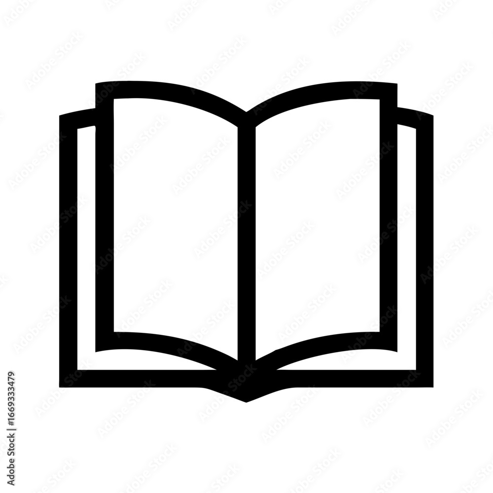 Poster silhouette open book for web and graphic design