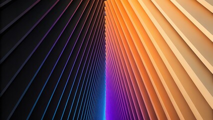 Abstract Geometric Pattern with Gradient Orange and Blue Lines

