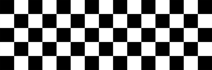Black and white checkered line seamless pattern repeating banners of racing flag stripe speed texture, ideal for backgrounds, fabric, and digital graphics.