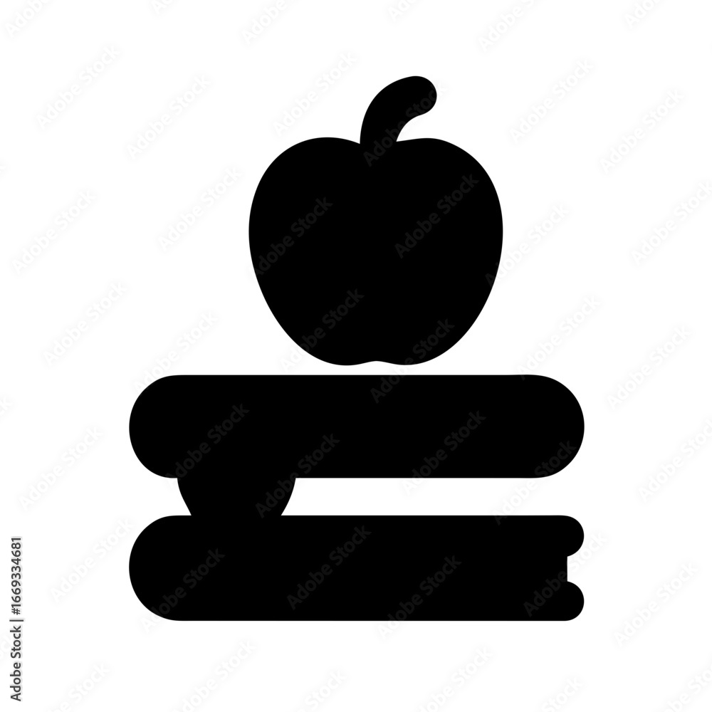 Poster silhouette stack and apple for web and graphic design