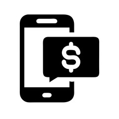 Silhouette Smartphone with Dollar Sign for Web and Graphic Design