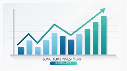 Obraz premium long term investment trend concept. Graph illustrating long-term investment performance trends.