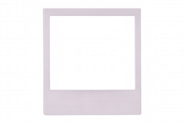 Classic white instant photo frame with transparent background isolating the photo border, ready for your image