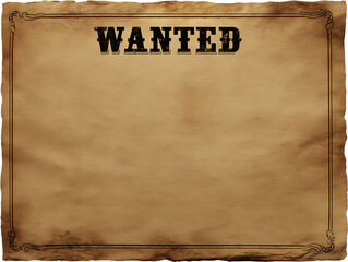 WANTEDと書かれたたビンテージ風の紙(png)