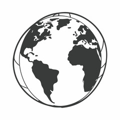 Obraz premium Vector art of stylized illustration of planet earth, showing continents and oceans, isolated on a