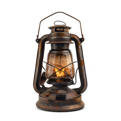 old oil lamp on white background with png white background isolated