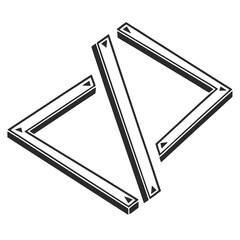 Vector art of abstract geometric symbol representing coding and programming, isolated on a