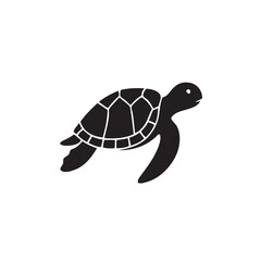 Turtle Silhouette vector style with white background