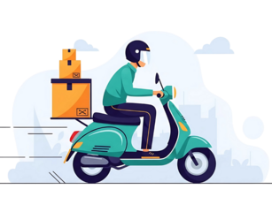 illustration of a delivery man going to make a delivery