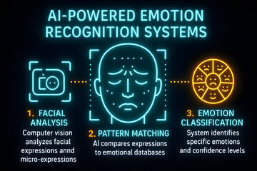 AI Emotion Detection Infographic with Facial Recognition for Behavioral Analysis