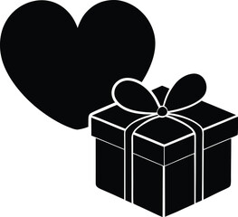 Heart and Gift Box Icon