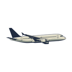 Modern Passenger Airplane in Flight Illustration