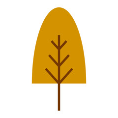 cute autumn tree cartoon element